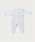 Velour Baby Grow - White